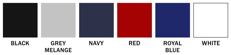 custom printed v neck t shirt color chart