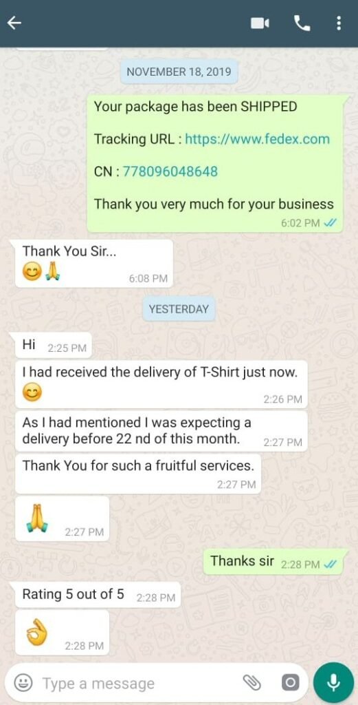 CUSTOMER FEEDBACK 322 103