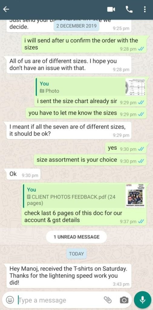 CUSTOMER FEEDBACK 324 105