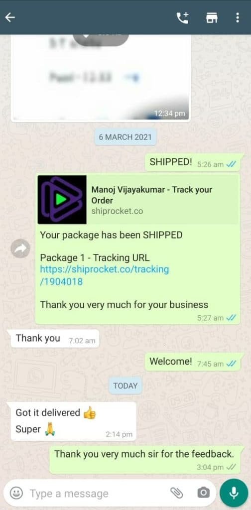 CUSTOMER FEEDBACK 265 244