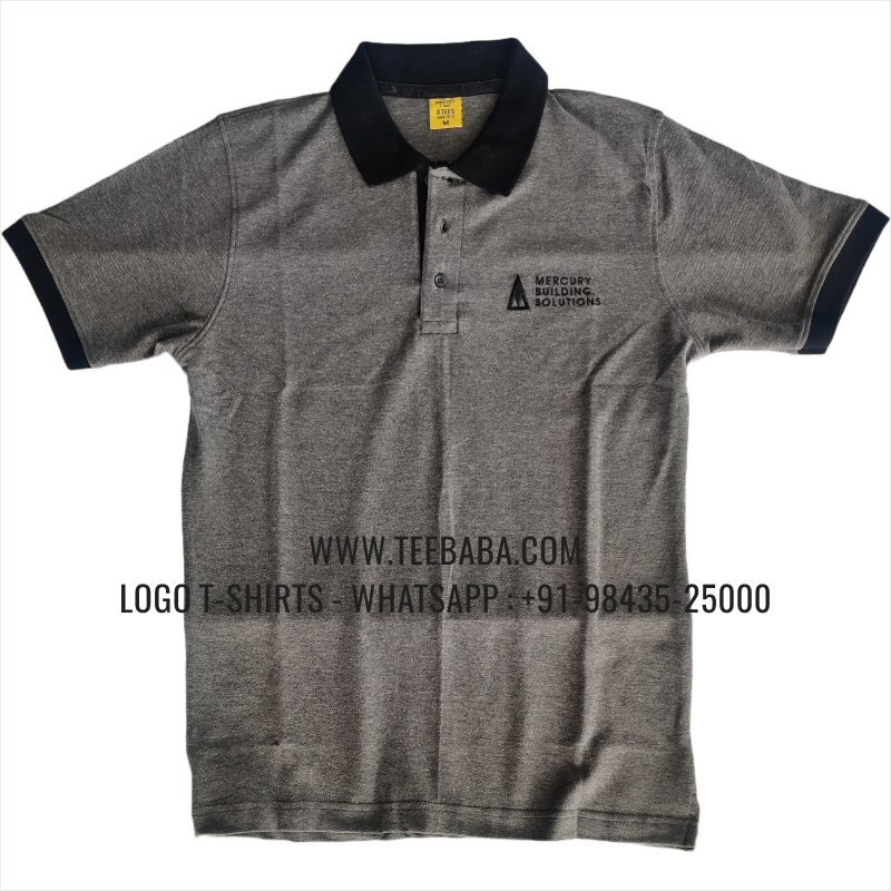 00007 anthracite melange corporate polo logo embroidery