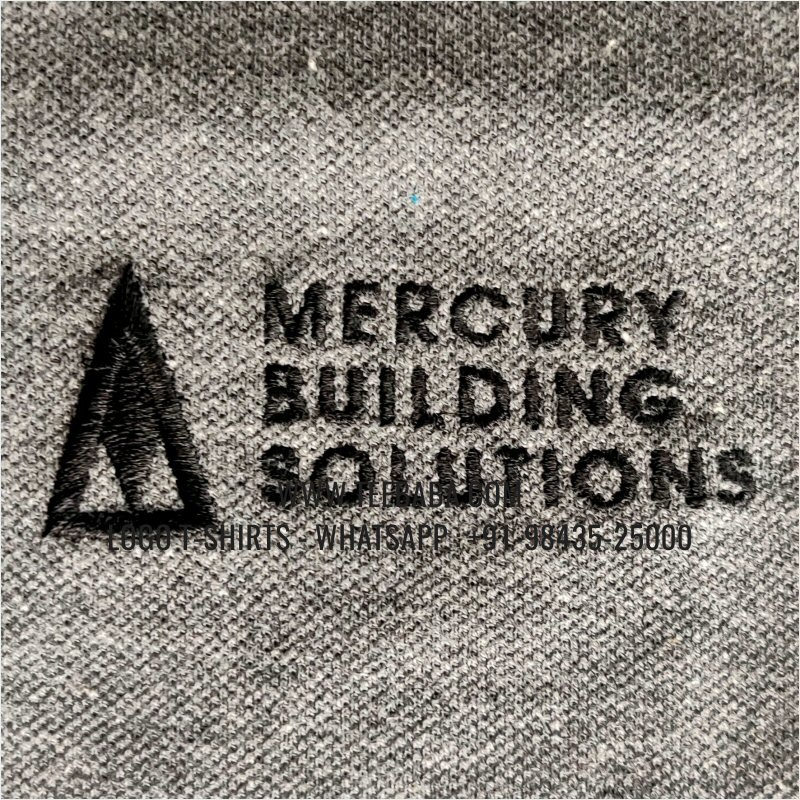 100% Cotton. 240 GSM Thick Pique Airtex Fabric. Anthracite Melange. Logo Embroidery. Corporate T-Shirt.