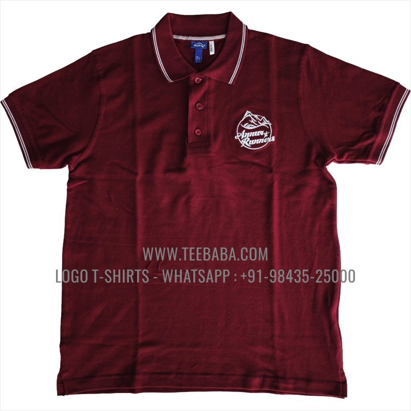 00038 maroon group wear polo logo embroidery