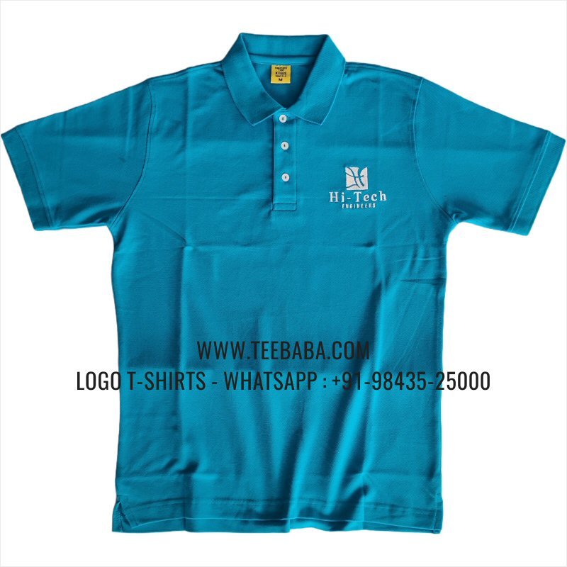 00042 india blue corporate polo logo embroidery